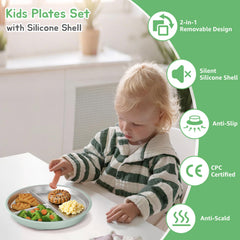 MEUIS divided plate shows main 10oz section with two 4oz sides.