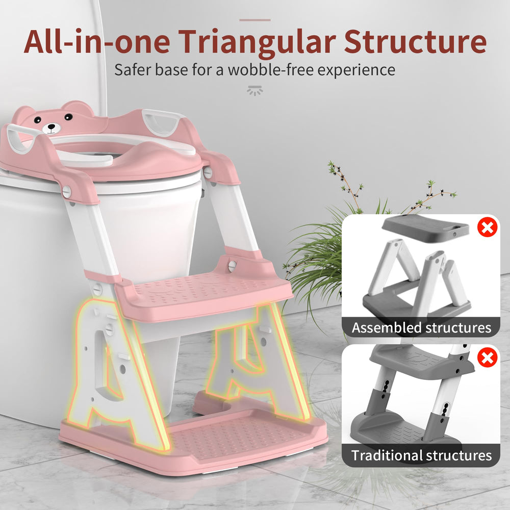 MeuLife Potty Seat pink with widened pedal to ease climbing and balance.