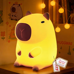 Mewaii Huggwaii capybara night light on glows softly for bedtime comfort