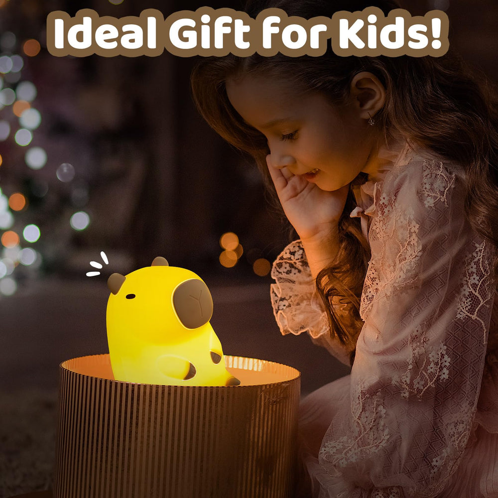 Mewaii Huggwaii capybara night light soft glow for late-night feeds