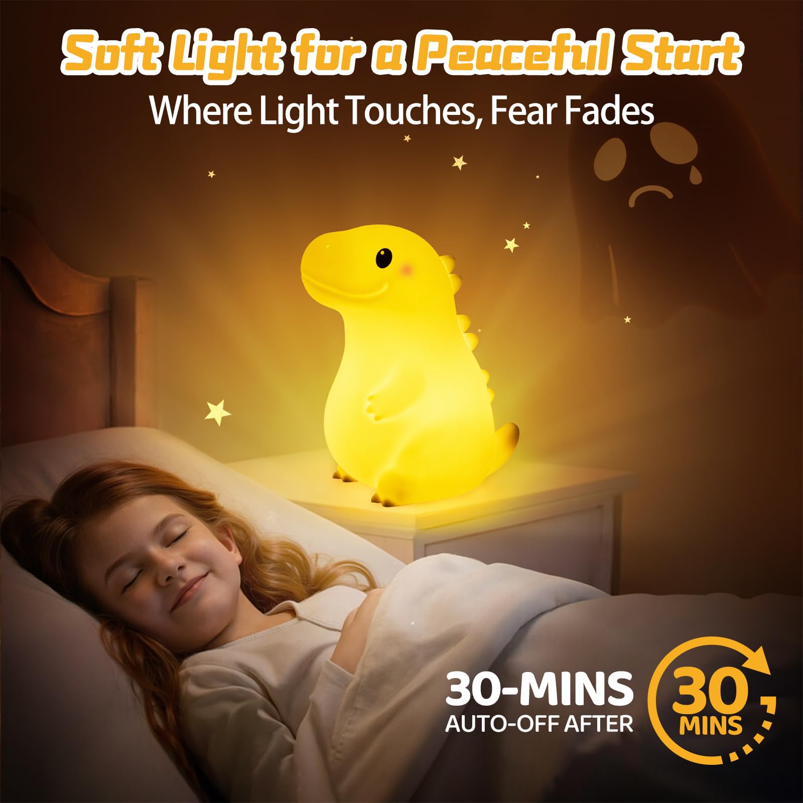 Mewaii USB rechargeable night light runs long on a single charge.