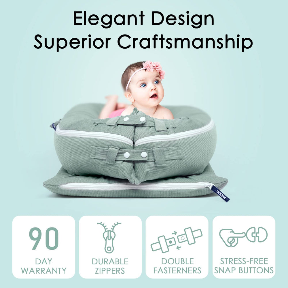 MEXXI hypoallergenic cotton corduroy fabric provides skin-safe, breathable comfort for babies.