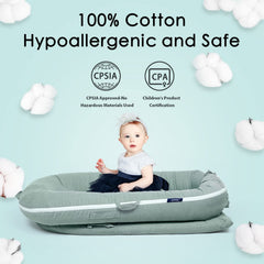 MEXXI baby nest cover features reliable snap buttons for secure tube closure.