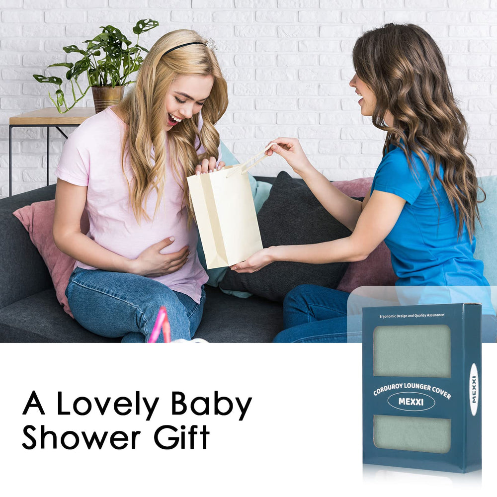 MEXXI gift-ready packaging in Sage Green makes a thoughtful baby shower present.
