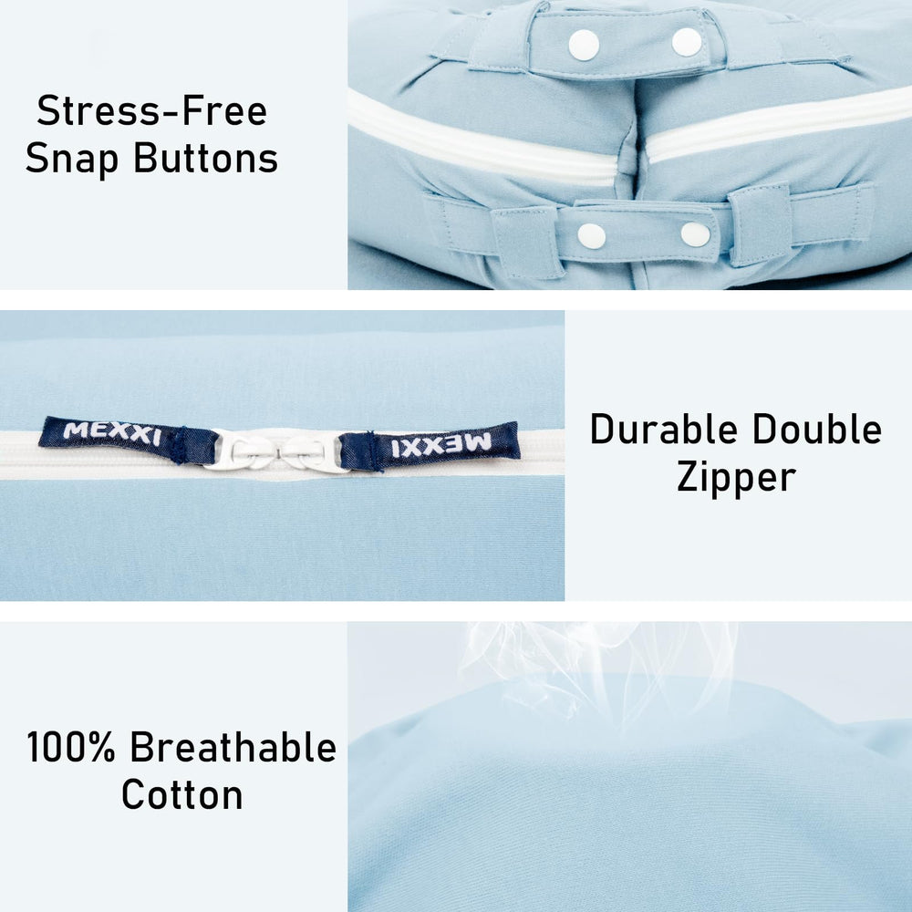Mexxi Dock-a-Tot Deluxe cover with snap closures for secure fit