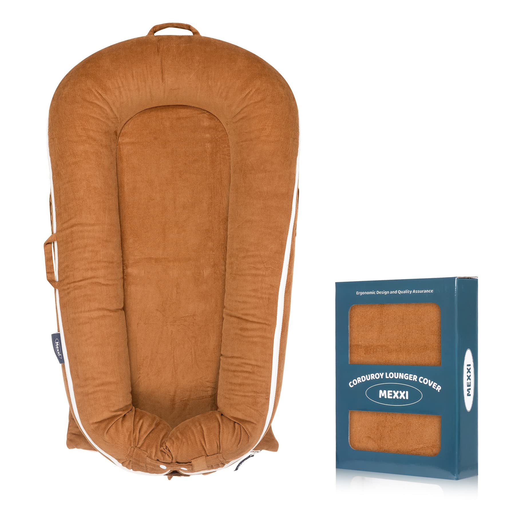 MEXXI corduroy baby nest cover for DockATot Deluxe, snug fit and soft texture.