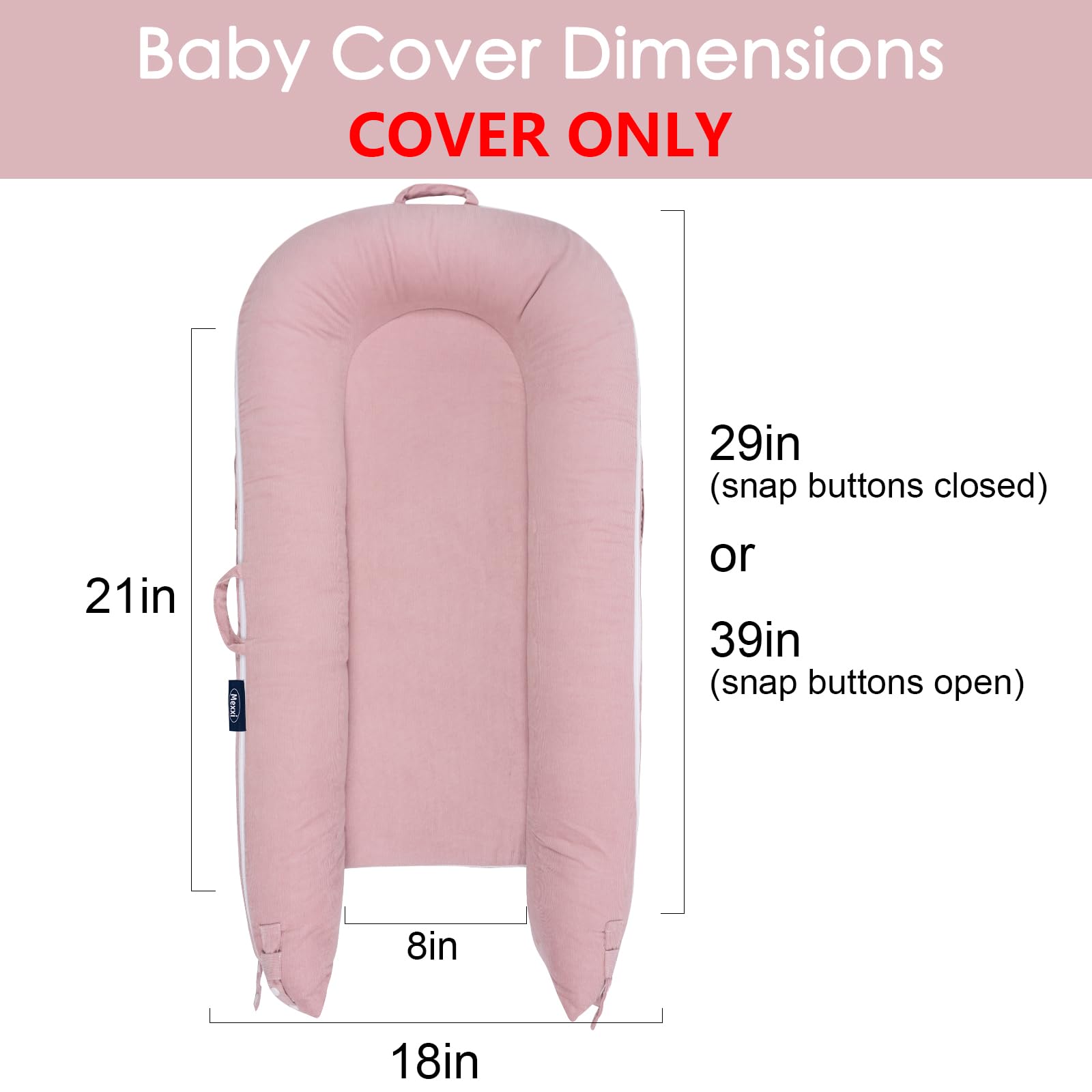 MEXXI hypoallergenic cotton cover offers soft skin friendly rest.
