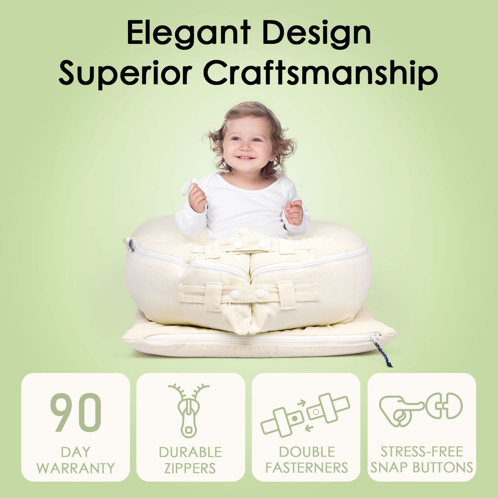 Mexxi machine-washable cover beige for quick cleanup after spills or messes.