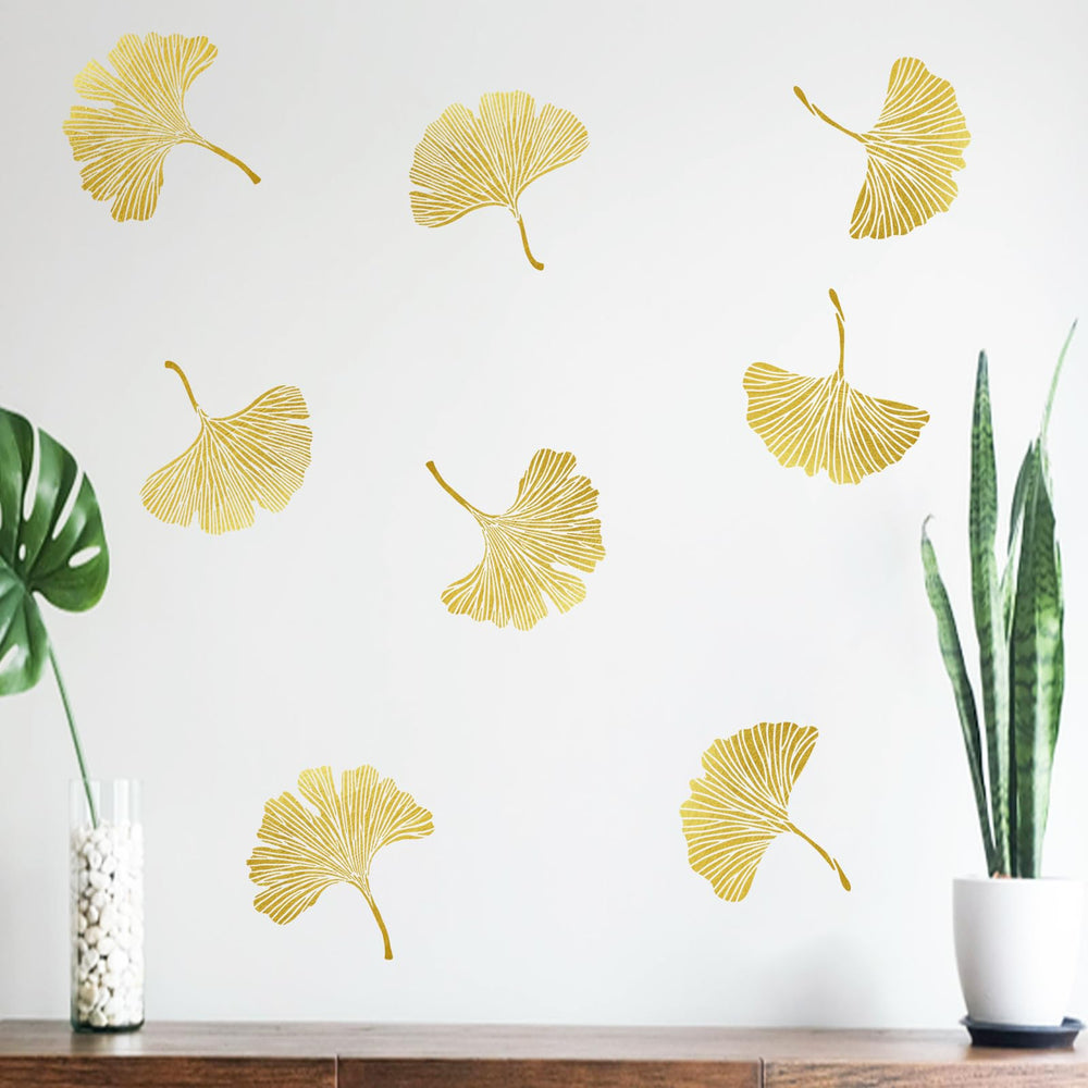 Mfault bedroom art wall decal ginkgo bouquet brings subtle elegance.