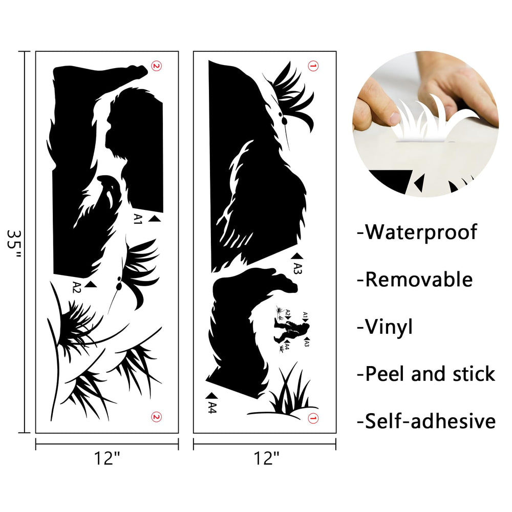 Mfault bigfoot silhouette wall sticker in black for living room accents.