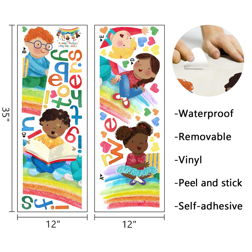 Mfault rainbow hearts wall decal brightens playrooms and classrooms.