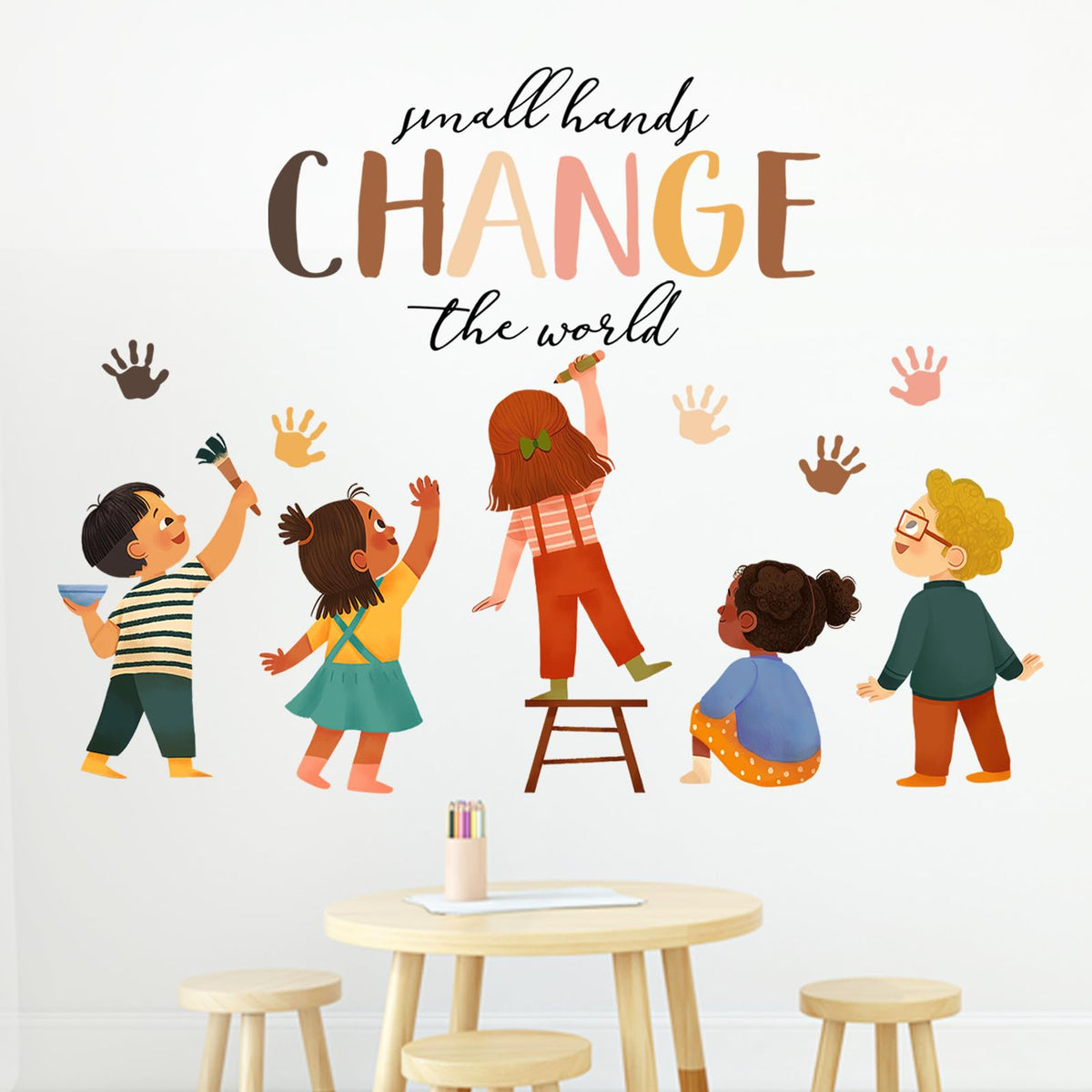 Mfault equality wall decal handprint adds inclusive flair to any wall decor.