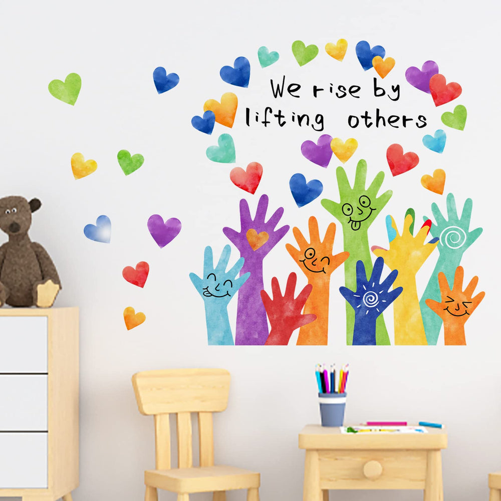 Mfault hands and hearts wall decal brightens playroom with inclusive design