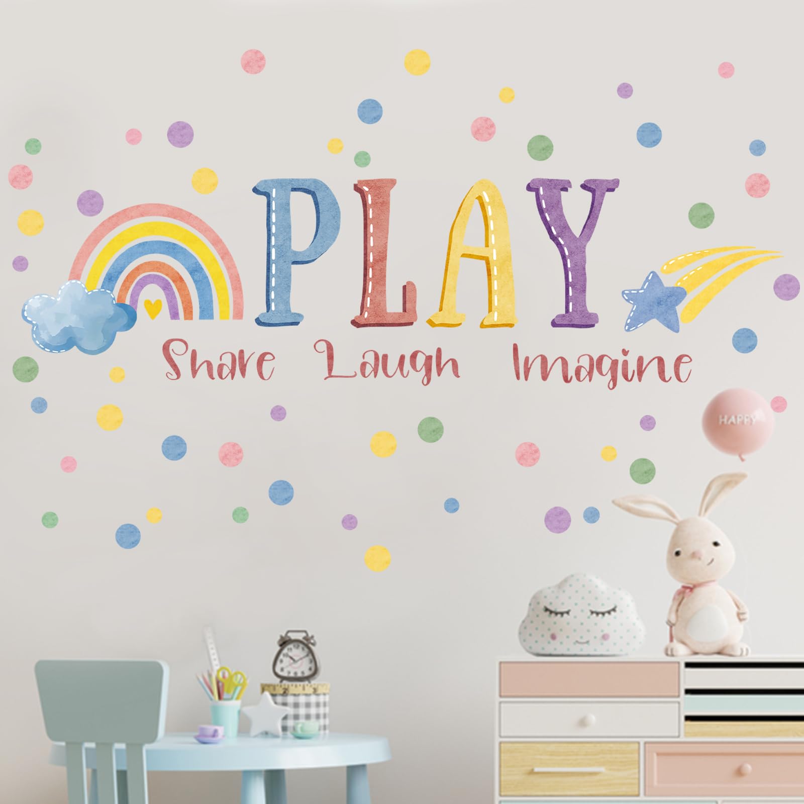 Mfault kids room decor self-adhesive stickers are easy to apply and reposition.