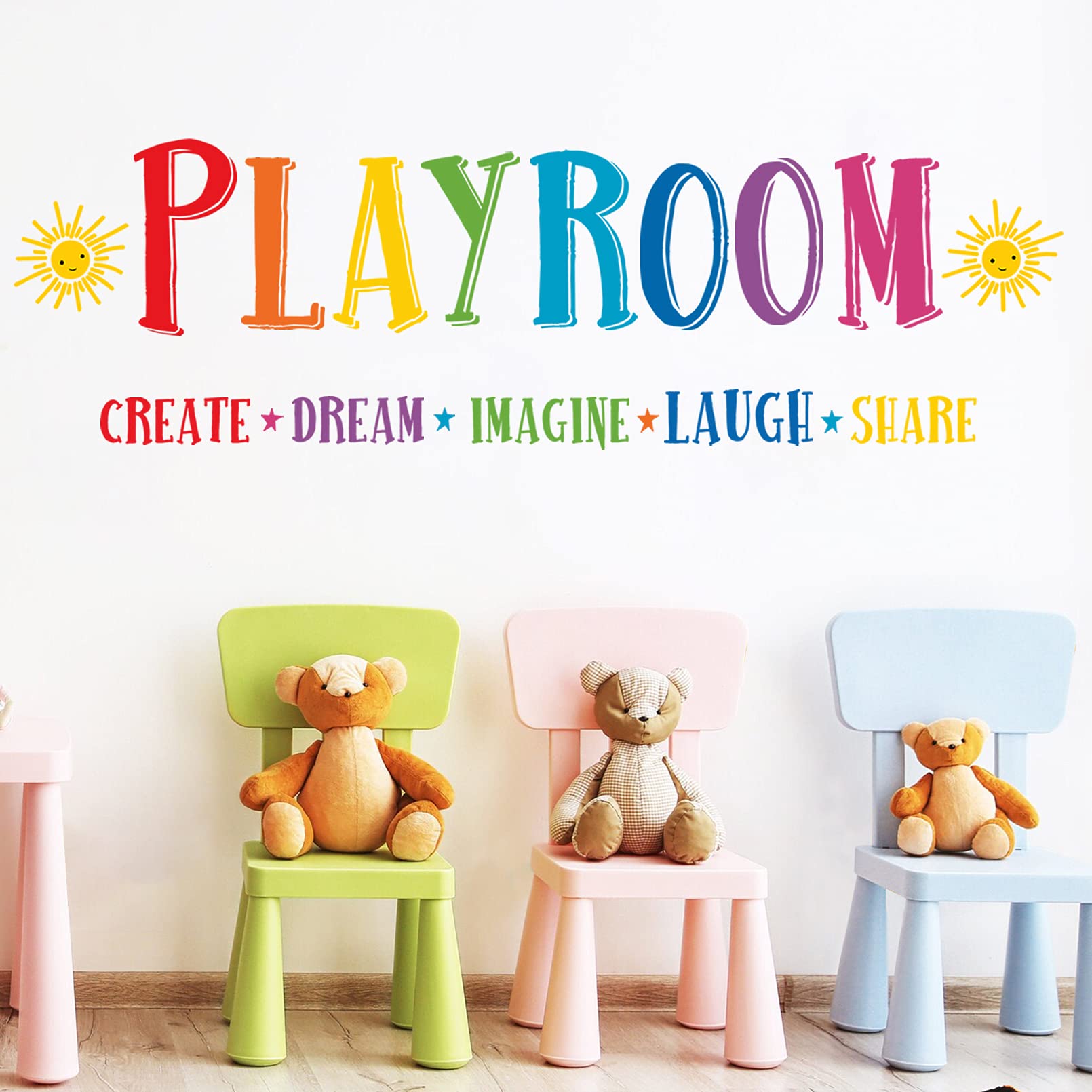 Mfault kids room decor featuring motivational words wall stickers for imagination.