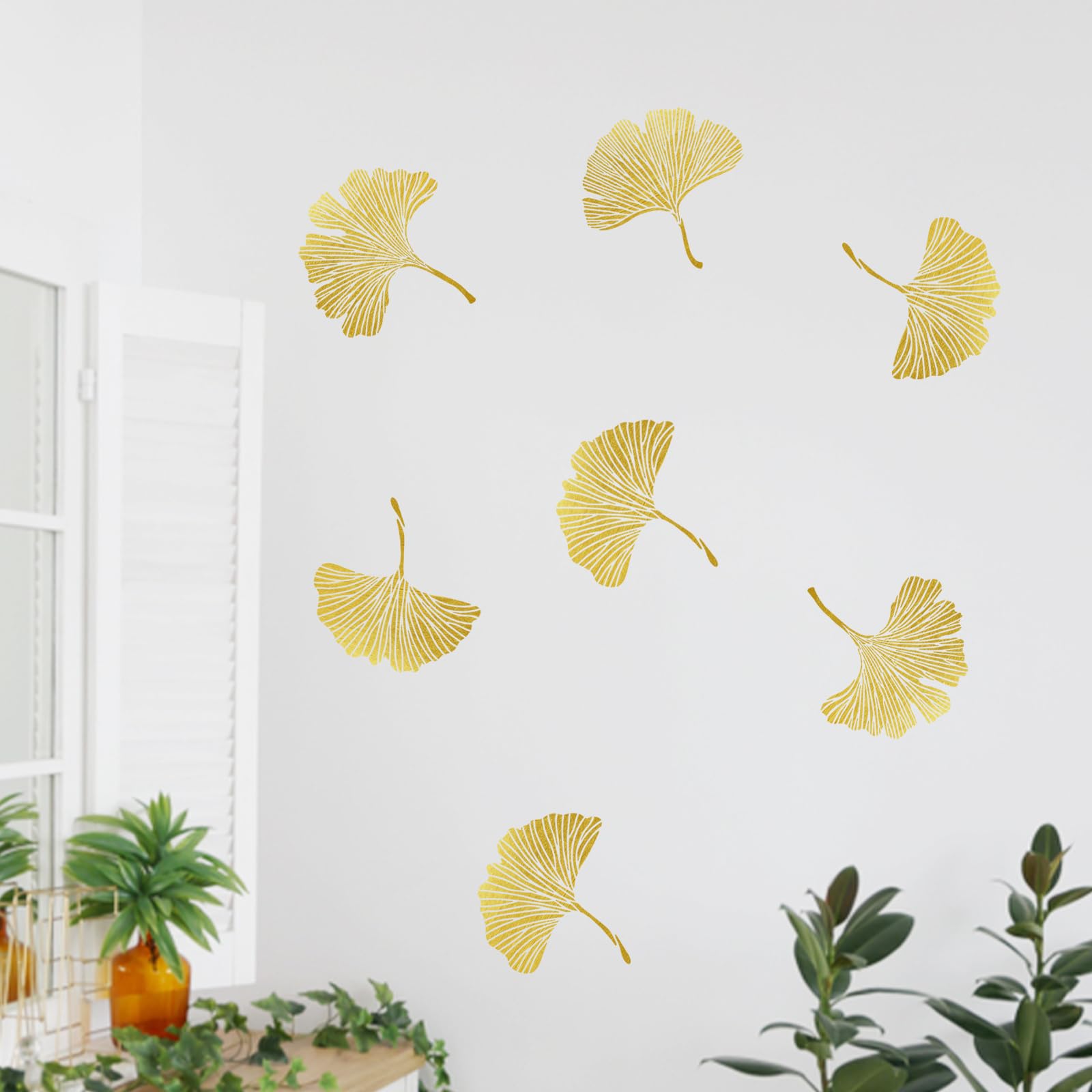 Mfault kitchen bathroom wall sticker ginkgo for stylish, removable decor.