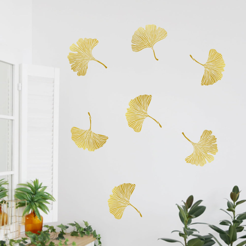 Mfault kitchen bathroom wall sticker ginkgo for stylish, removable decor.