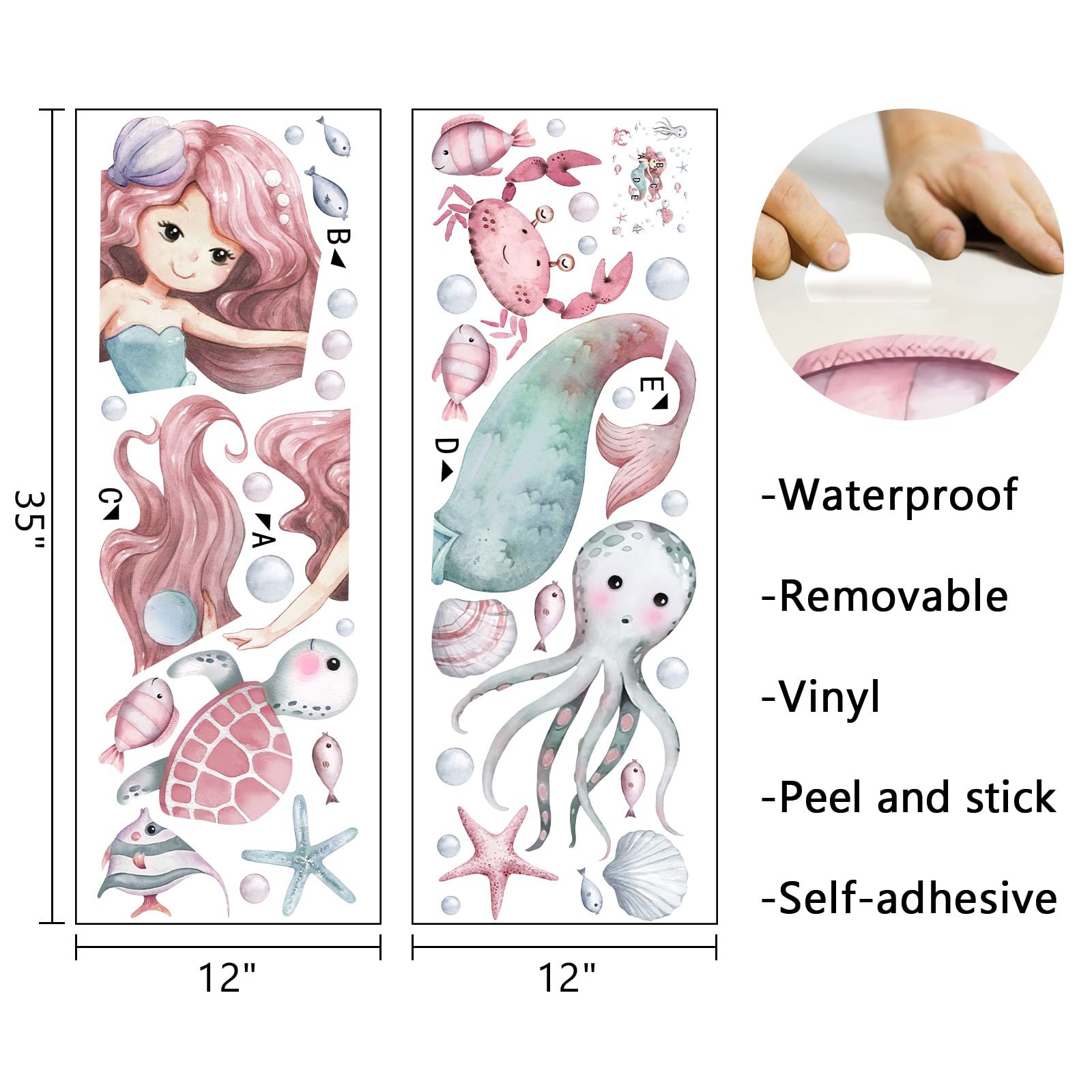 Mfault ocean creatures wall stickers brighten the playroom with durable vinyl