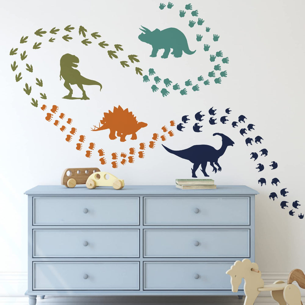 Mfault playroom dino tracks wall stickers offer flexible decorating options for creative layouts.