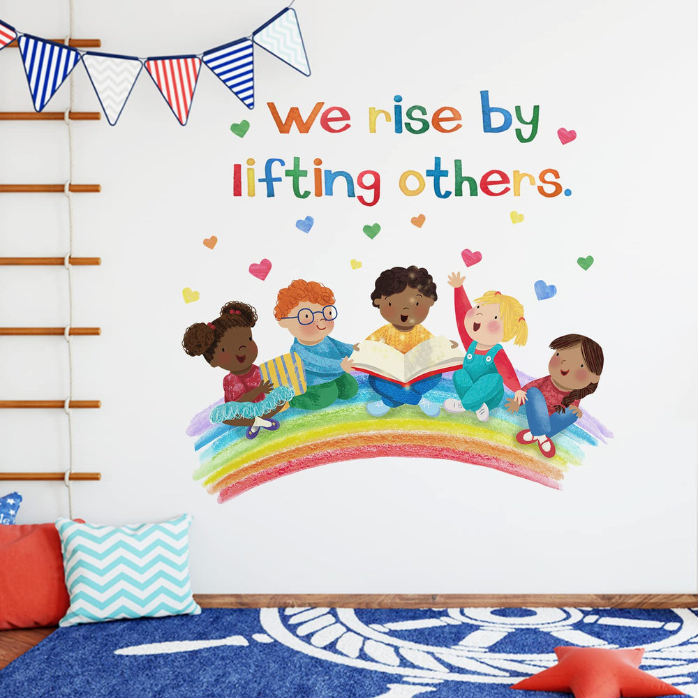 Mfault boys and girls silhouettes wall sticker for gender-neutral decor.