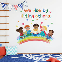Mfault boys and girls silhouettes wall sticker for gender-neutral decor.