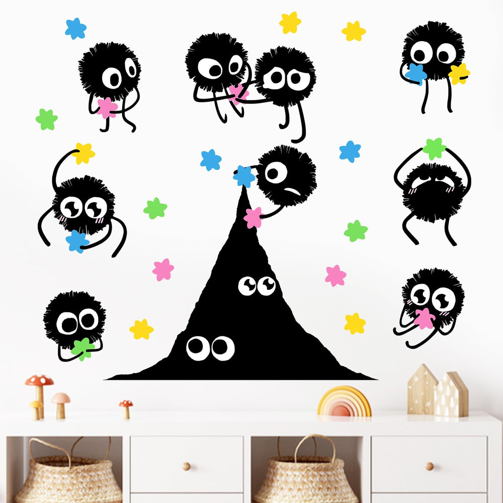 Mfault soot sprites wall decal collection adds playful charm to nurseries and playrooms.