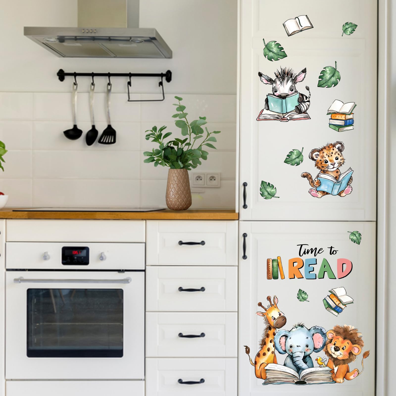 Mfault Time to Read cheetah wall decal brings energetic color to play areas