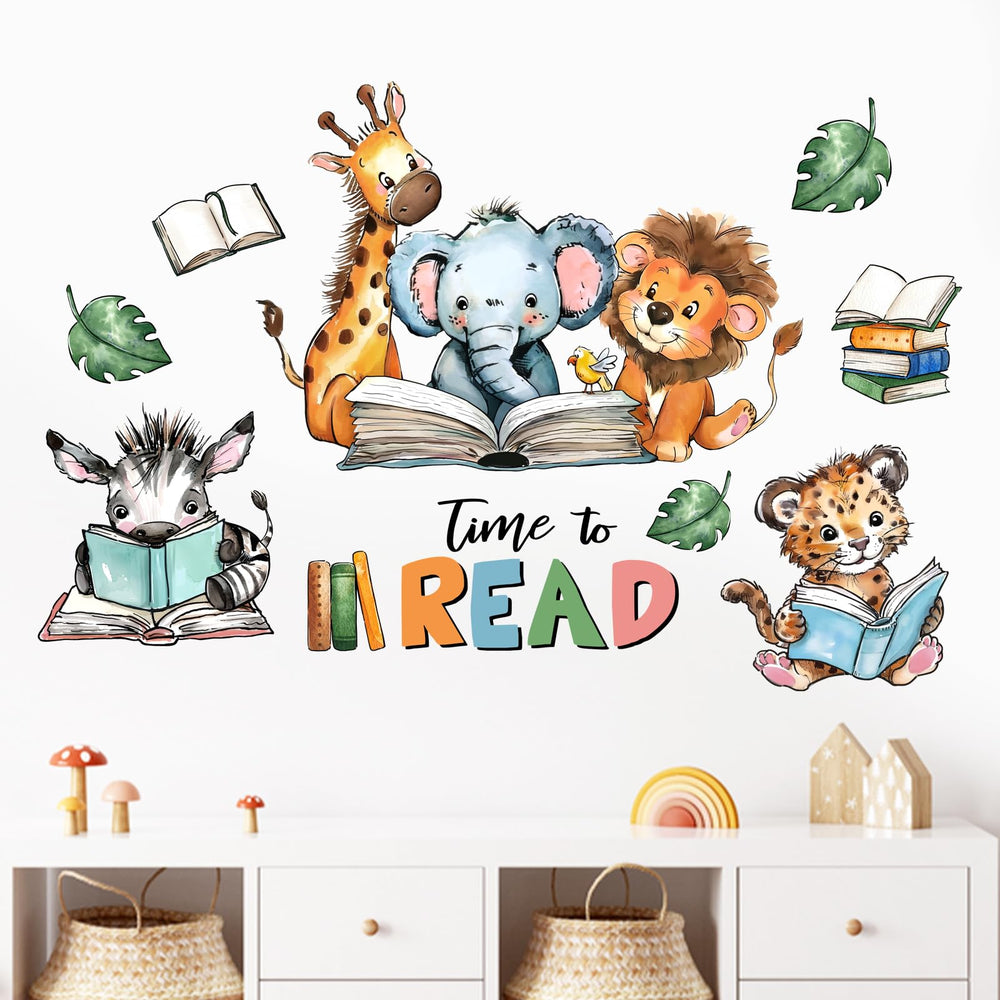 Mfault Time to Read elephant wall decal brightens reading corner and sparks curiosity
