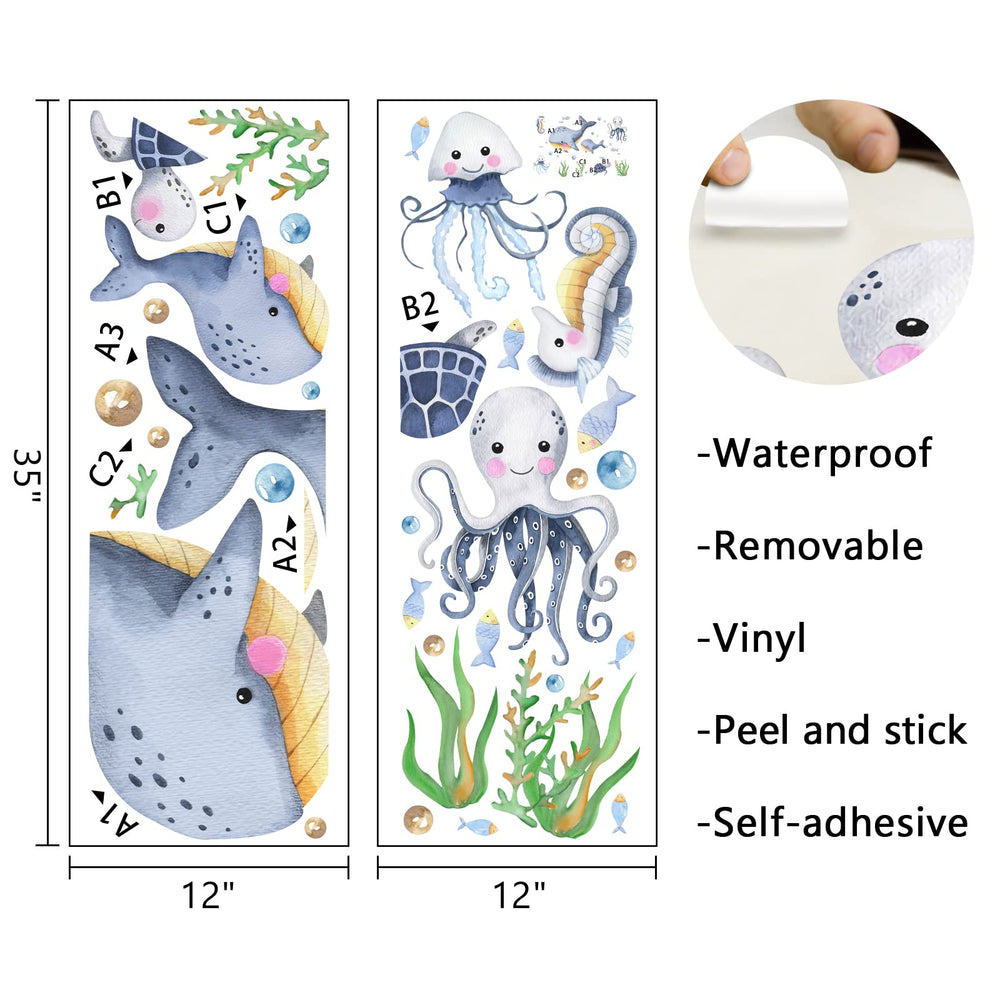 Mfault hippocampus wall decal adds ocean charm with easy peel-and-stick.