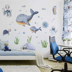 Mfault turtle wall decal creates a calming underwater scene on smooth walls.