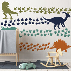 Mfault watercolor dino footprints nursery decor adds soft artful charm to baby rooms.