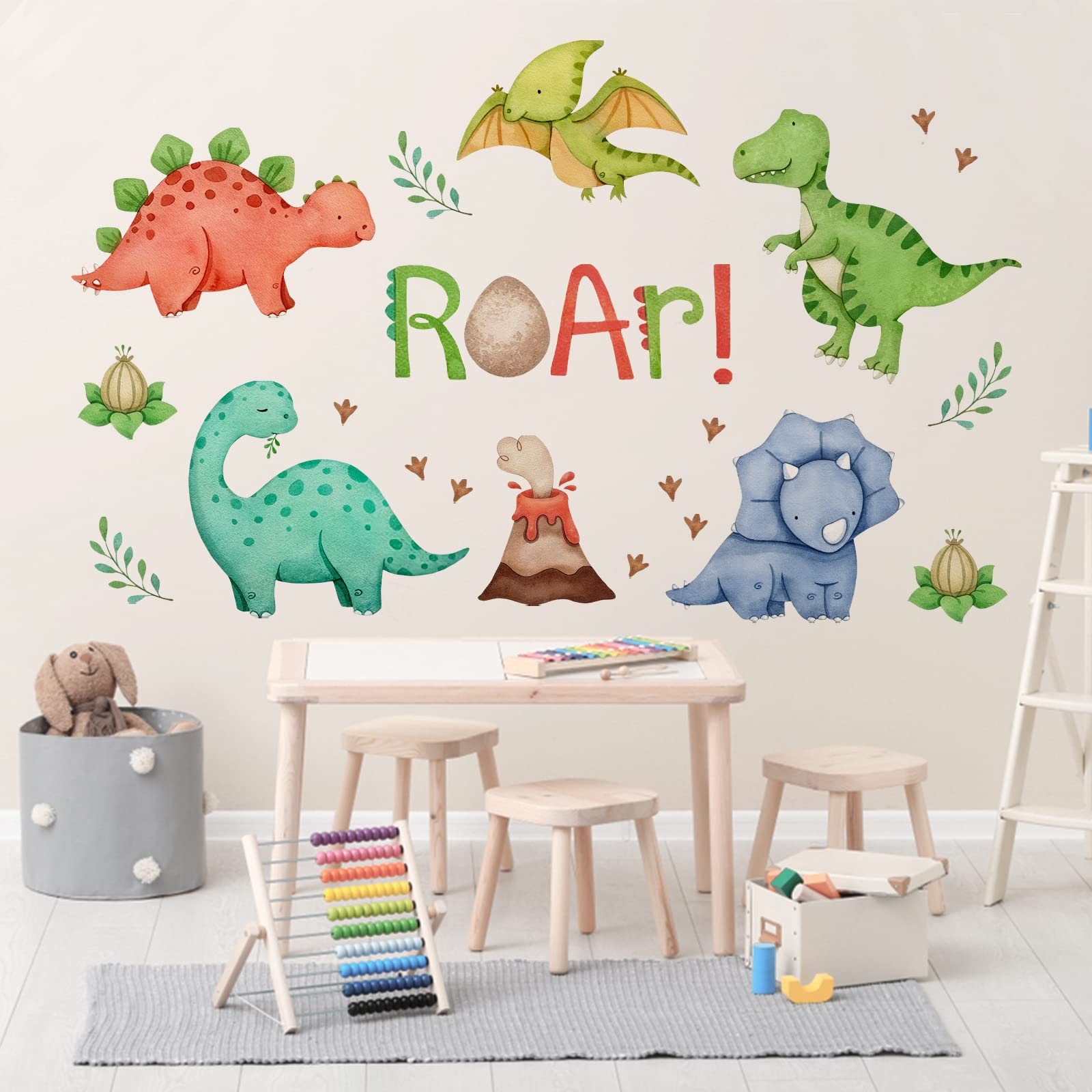 Mfault waterproof wall decals applied to a playroom wall with easy removal option
