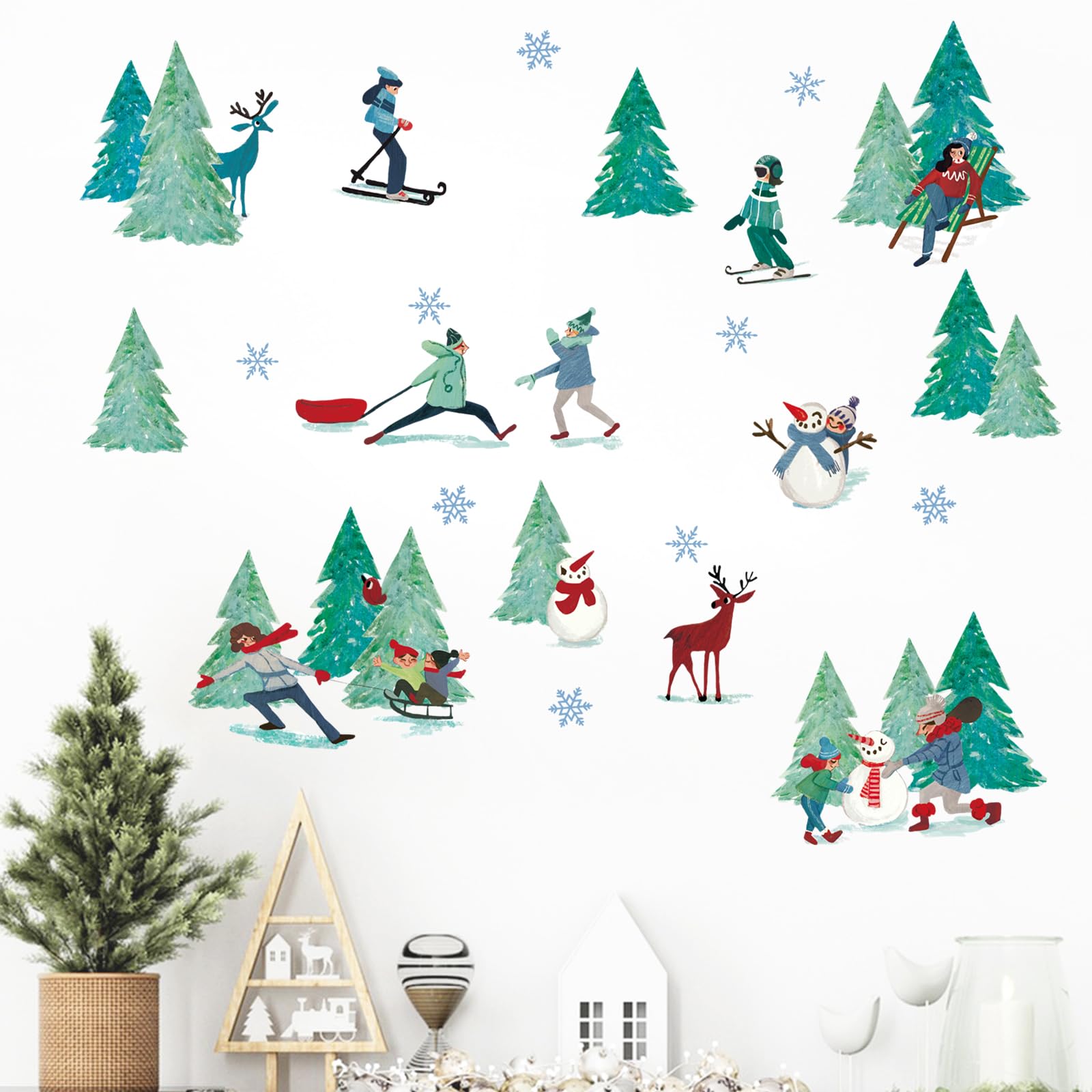 Mfault Pine Tree Winter Decal for nursery walls adds cozy seasonal charm.