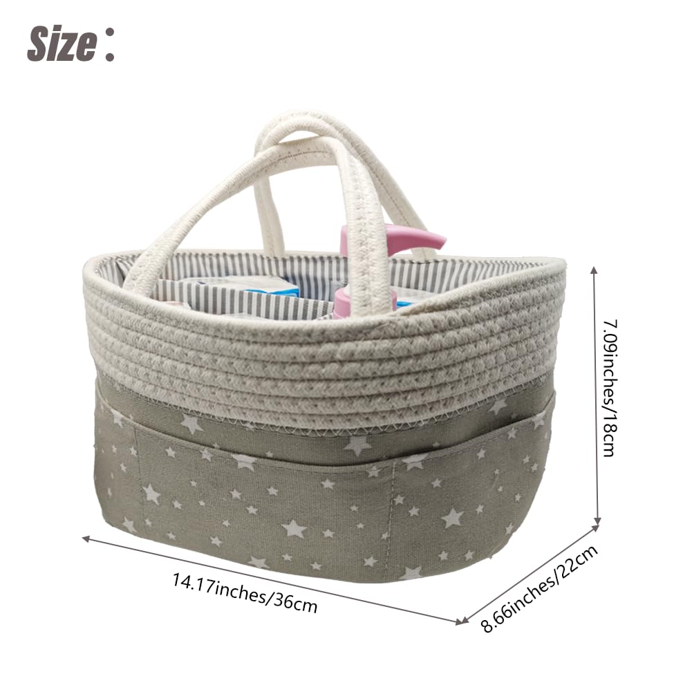 MGERASL diaper caddy exterior view highlighting portable design for nursery and travel.
