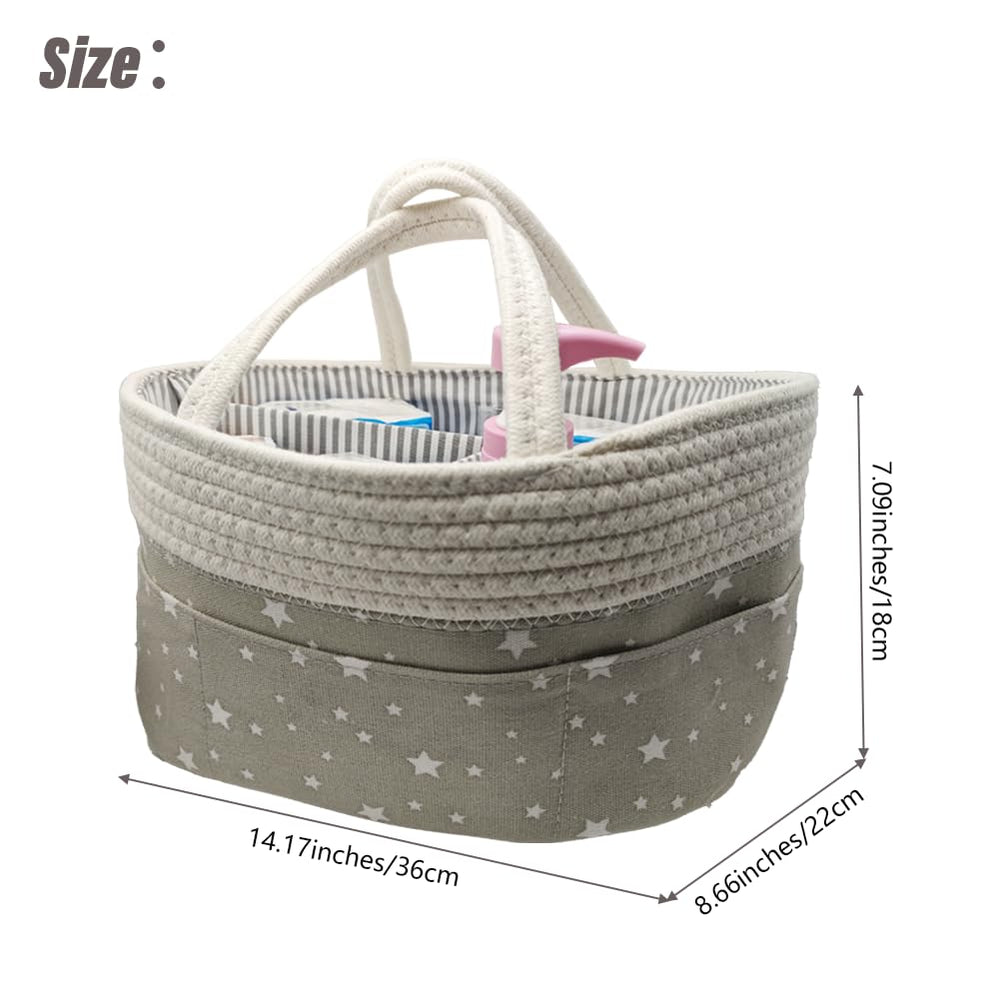MGERASL diaper caddy exterior view highlighting portable design for nursery and travel.
