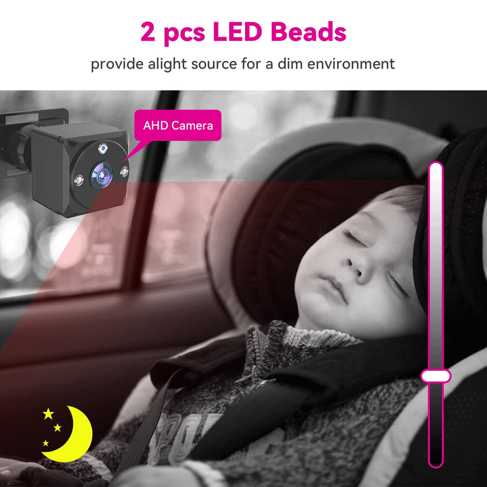 MHCABSR 360-swivel backseat view for flexible angles.