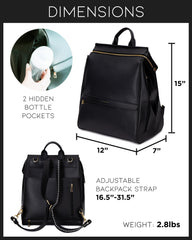 MIA + SOPHIA leather diaper bag backpack interior for organized pockets and easy access.