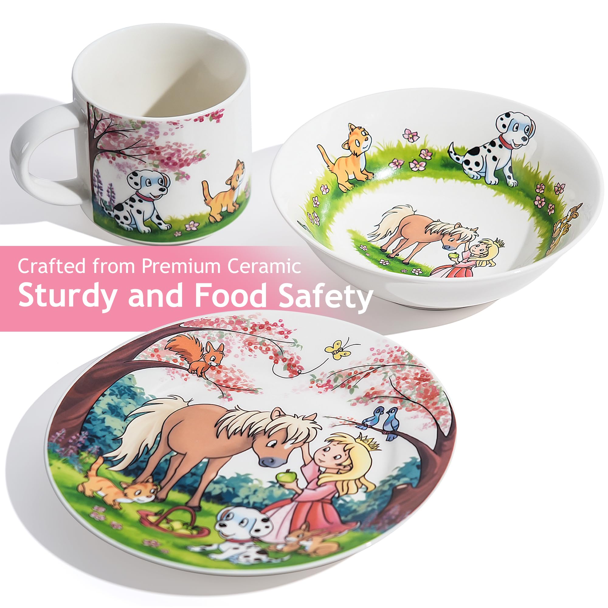 MIAMIO child-friendly dining set with princess illustrations spark imagination at mealtime