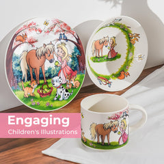 MIAMIO princess cup in porcelain with grip-friendly features for growing kids