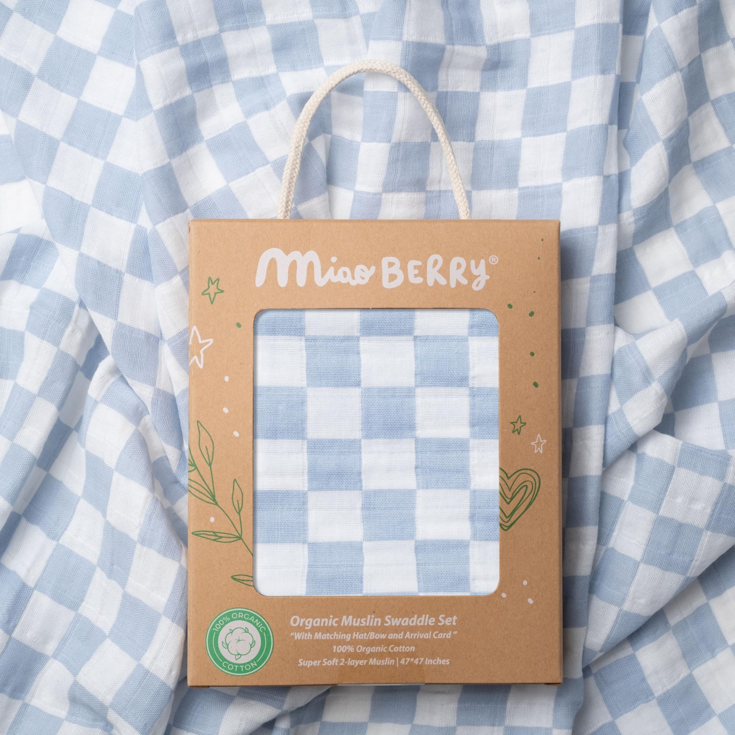Miaoberry milestone prop with mist blue swaddle for photo sessions