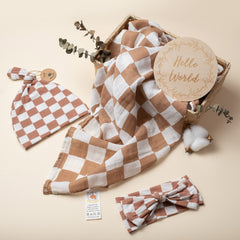 Miaoberry matching hat and bow set for adorable newborn outfits.