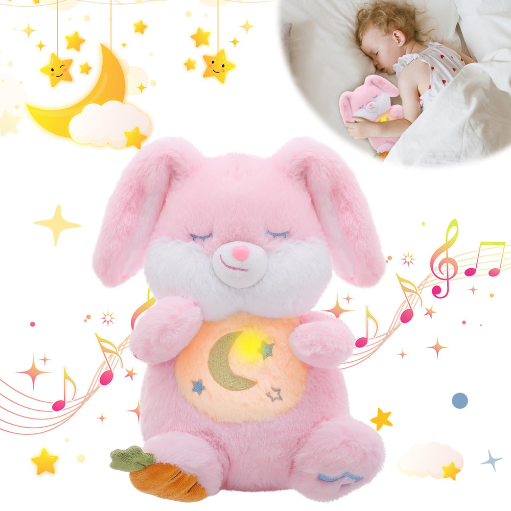 MIAODAM breathing bunny plush with soft pink fur for comforting night snuggles