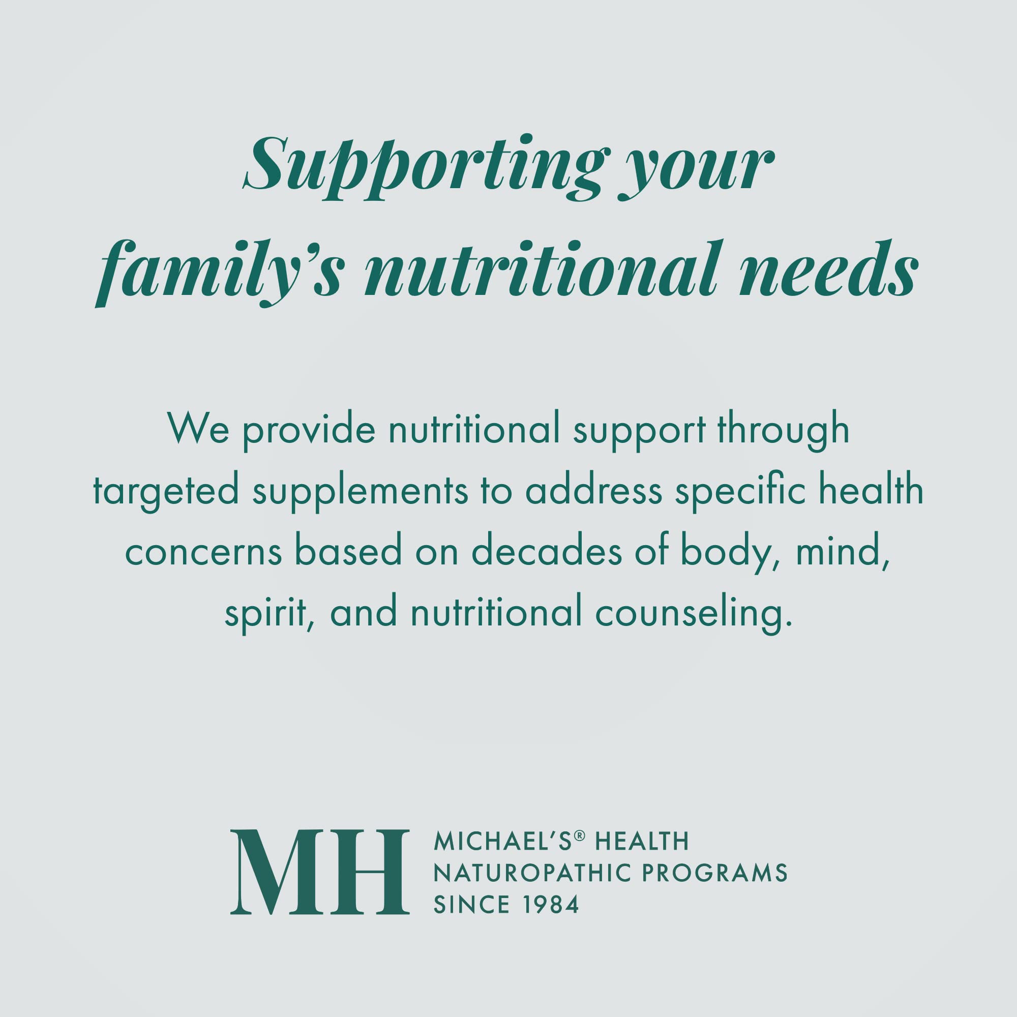 MICHAEL'S Health Naturopathic bottle with clear label for easy daily routine