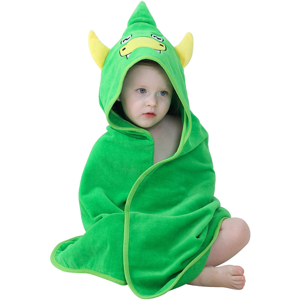 MICHLEY baby animal hooded towel face design for cozy, quick-dry bath time.