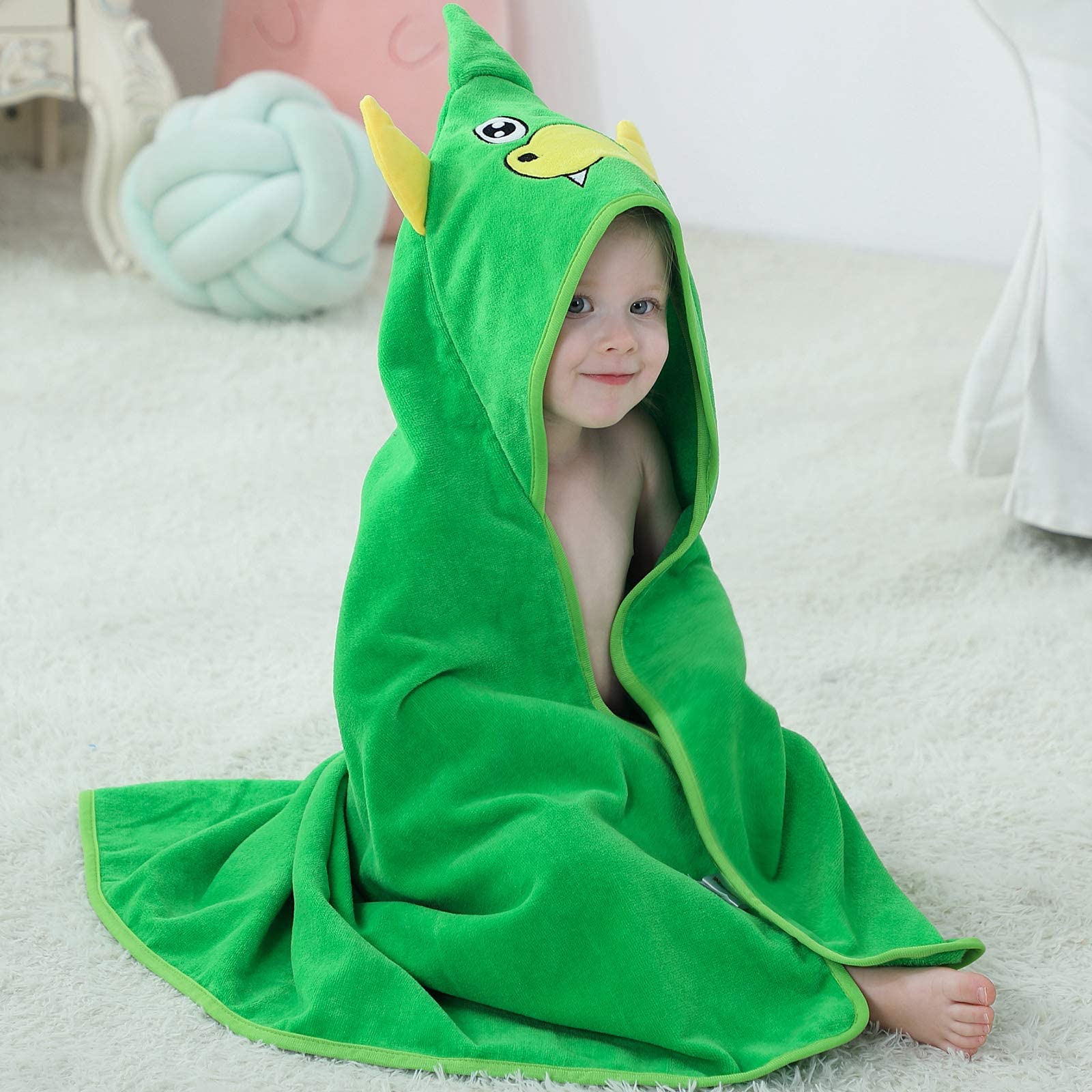 MICHLEY baby animal hooded towel suitable for 0-6T.