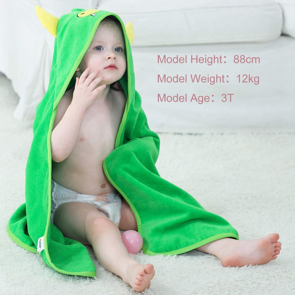 MICHLEY baby animal hooded towel machine washable for easy care.