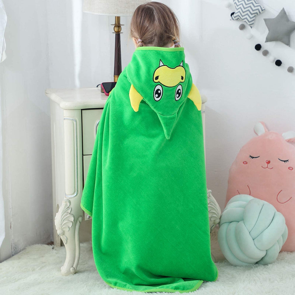 MICHLEY baby animal hooded towel plush cotton for warm wrap.