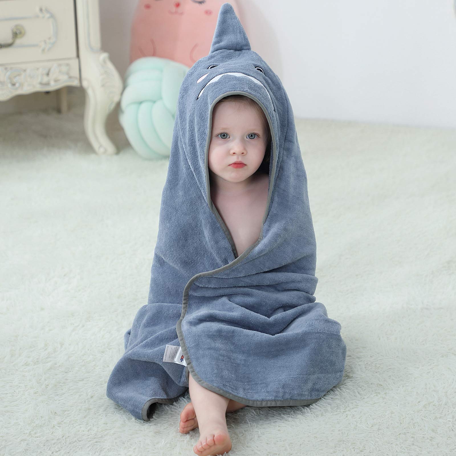MICHLEY baby hooded towel bath-time use for splashy moments