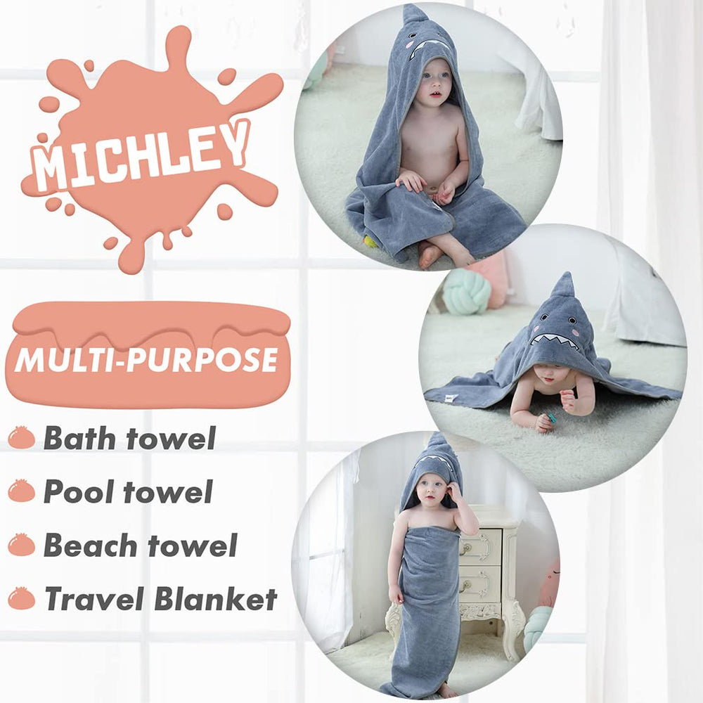 MICHLEY baby hooded towel drying comfort keeps little one warm