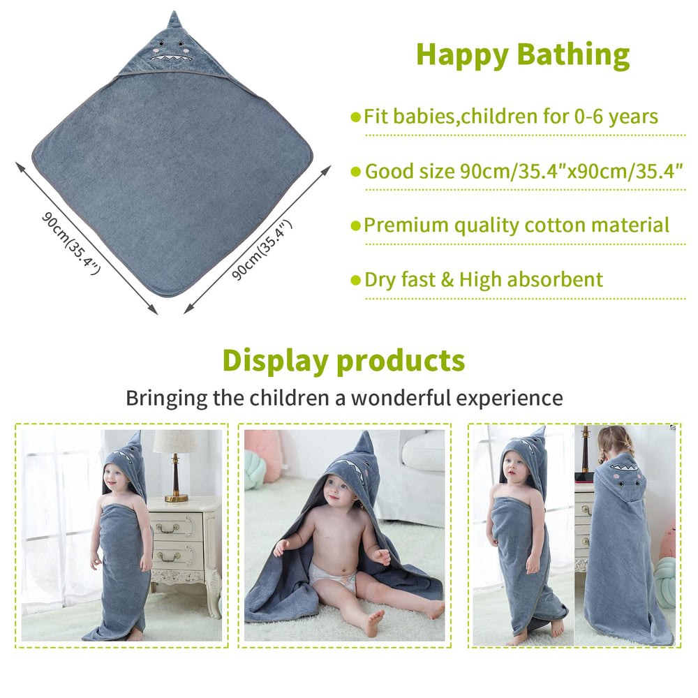 MICHLEY baby hooded towel grey color pairs with any bathroom decor